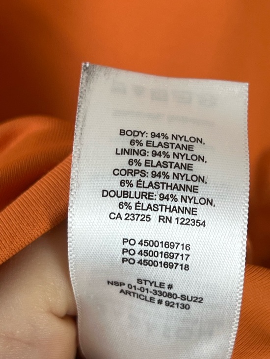 Aritzia Babaton Contour V-Neck Longsleeve Top Size Large Orange Cropped - Picture 7 of 10